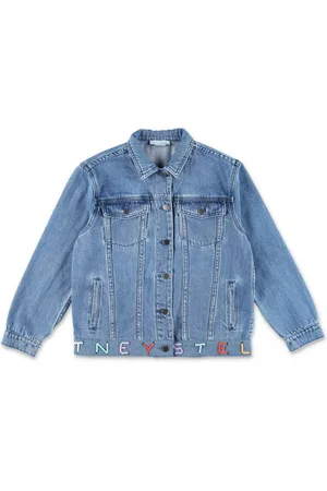 Stella McCartney Giubbino in denim con orlo logato