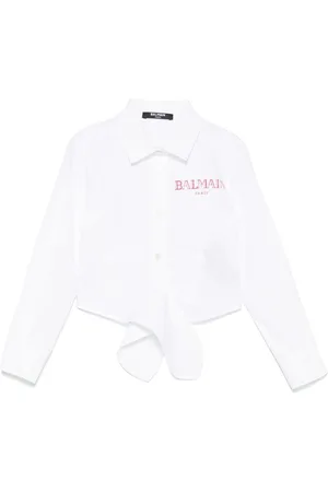 Balmain Camicia bianca ricamo petto