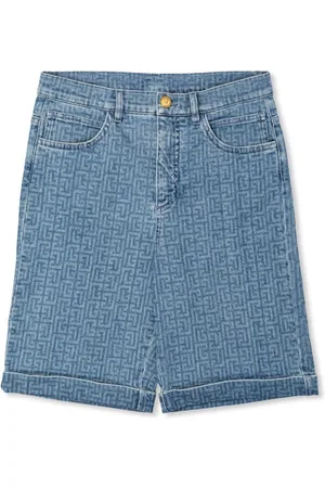Balmain Bermuda in denimin logo monogram