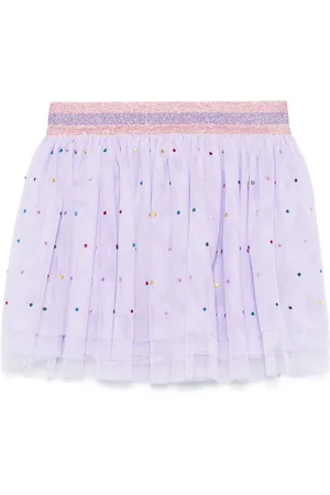 Stella McCartney Gonna lilla in tulle con strass