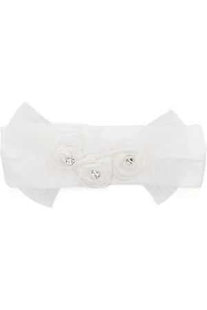 MONNALISA Fascia bianca neonata con roselline