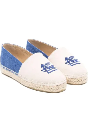 Etro Espadrillas avorio/denim ricamo pegaso