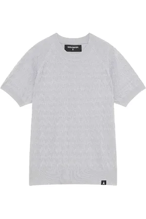 Patrizia Pepe T-shirt in maglia con motivo chevron grigio perla