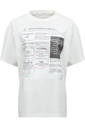 Maison Margiela T-shirt bianca stampa giornale