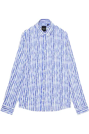 Patrizia Pepe Camicia blu fantasia a righe