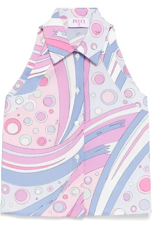 Emilio Pucci Camicia giro maniche rosa fantasia multicolor