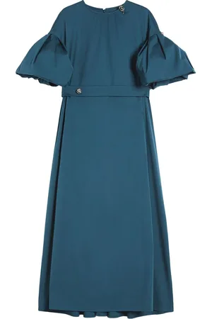 Max Mara Abito tubino in popeline stretch verde petrolio