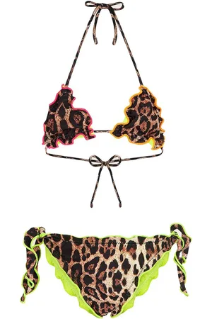 F**K Costume con triangolo fantasia leopardata (2pz)