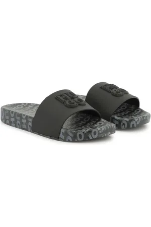 HUGO BOSS Ciabatta nera logo gommato