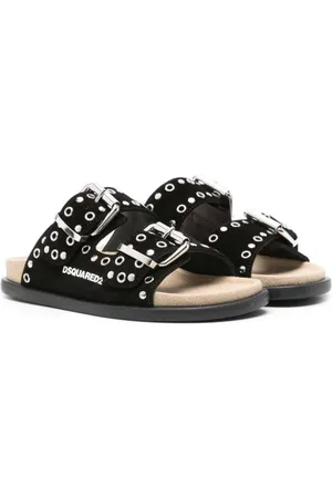 Dsquared2 Ciabatta nera con occhielli