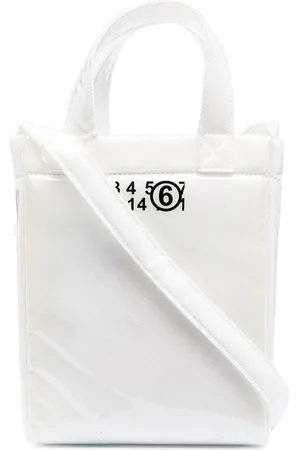 Maison Margiela Borsa bianca/gialla plastificata logo numerico