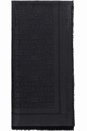 Elisabetta Franchi Pashmina grande in lurex jacquard nera