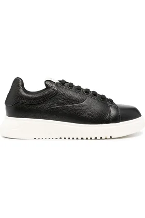Emporio Armani Sneakers in pelle bottolata nera