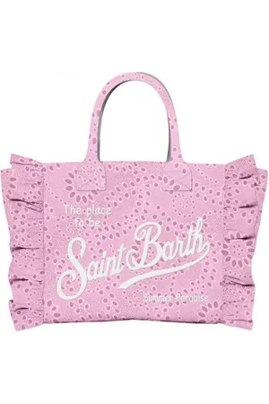 MC2 SAINT BARTH Borsa vanity mini rosa in pizzo san gallo