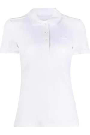 Lacoste Polo bianca ricamo tono su tono