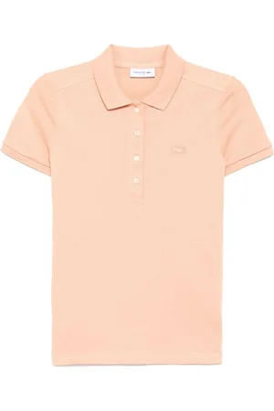 Lacoste Polo rosa salmone logo ricamo tono su tono