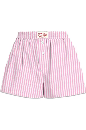MC2 SAINT BARTH Short boxy con fantasia a righe rosa
