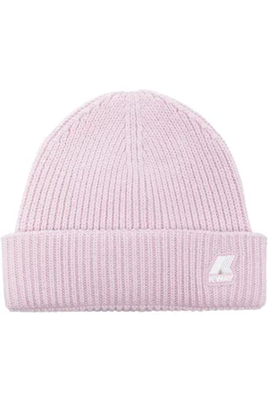 K-Way Cappello a coste rosa logato