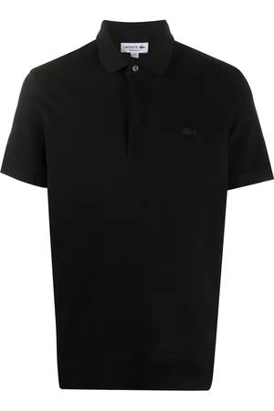 Lacoste Polo nera logo ricamo tono su tono