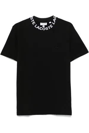 Lacoste T-shirt nera collo logato