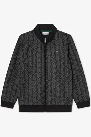 Lacoste Felpa grafite zip logo monogram all-over kids