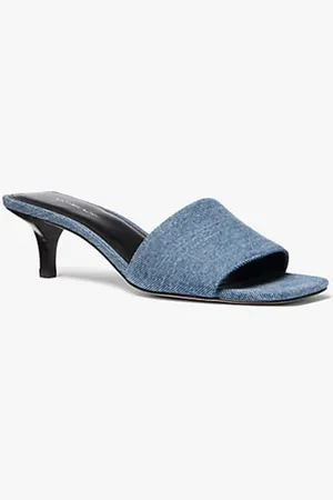 Michael Kors Sandolo Merriam in denim con mezzo tacco