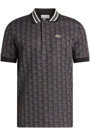 Lacoste Polo grafite logo monogram all-over