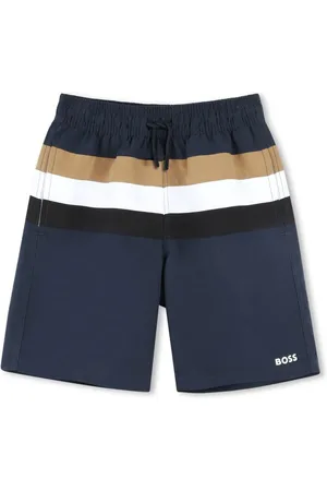 HUGO BOSS Costume blu con bande multicolor