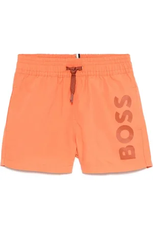 HUGO BOSS Costume arancione logo verticale neonato