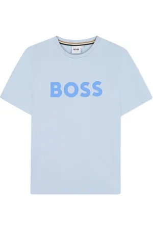 HUGO BOSS T-shirt celeste logo lettering