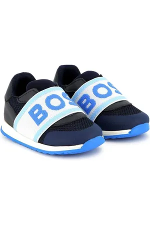 HUGO BOSS Sneakers blu fascia logata a contrasto