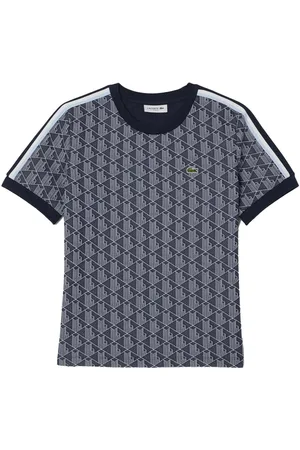 Lacoste T-shirt blu logo monogram all-over