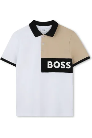 HUGO BOSS Polo bianca color-blocklogo frontale