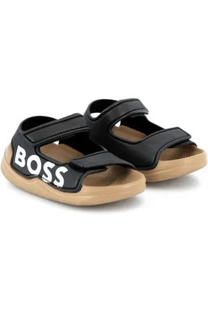 HUGO BOSS Sandali gommati neri logo laterale noenato