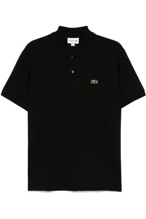 Lacoste Polo nera mini logo ricamo