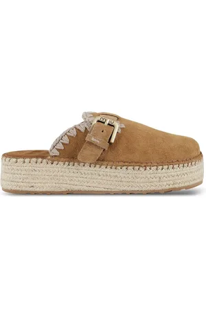Mou Jute clog plain suede cognac