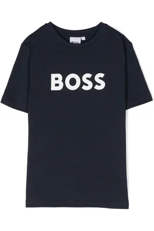HUGO BOSS T-shirt blu logo stampa