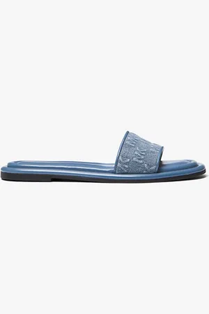 Michael Kors Ciabatta slide Dana in denim con logo in rilievo denim
