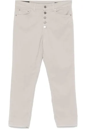 Dondup Jeans Koons bottoni gioiello beige