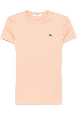 Lacoste T-shirt salmone mini logo ricamo