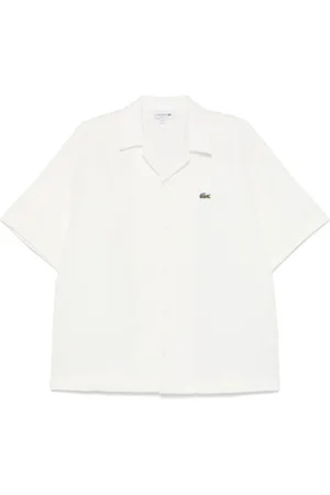 Lacoste Camicia bianca oversize mini logo petto