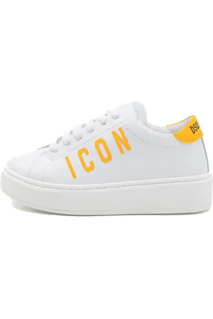 Dsquared2 Sneakers bianca logo icon giallo neonato