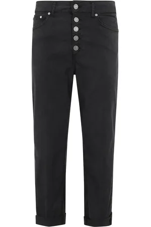 Dondup Jeans Koon bottoni gioiello nero