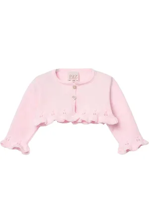 PAZ RODRIGUEZ Carigan crop rosa con ricamo