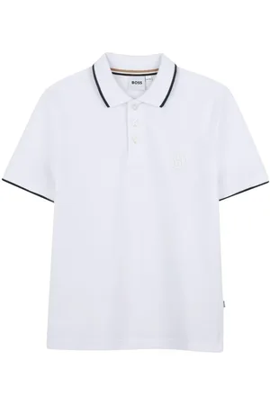 HUGO BOSS Polo bianca olri in contrasto