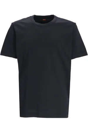HUGO BOSS T-shirt nera mini logo ricamo