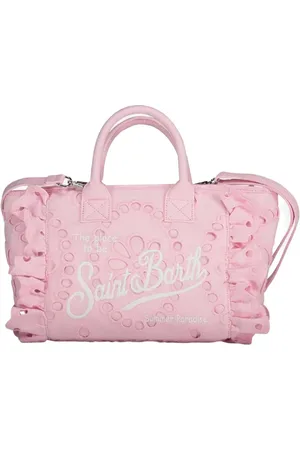 MC2 SAINT BARTH Borsa Colette velvet n rosa in pizzo san gallo