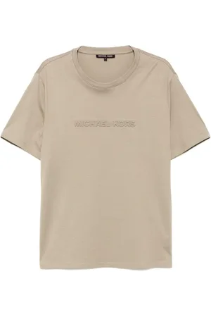 Michael Kors T-shirt beige logo lettering rilievo