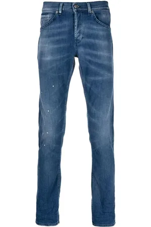 Dondup Jeans blu con schizzi di pittura