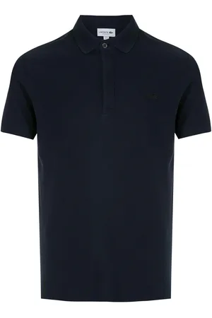 Lacoste Polo blu notte logo ricamo tono su tono